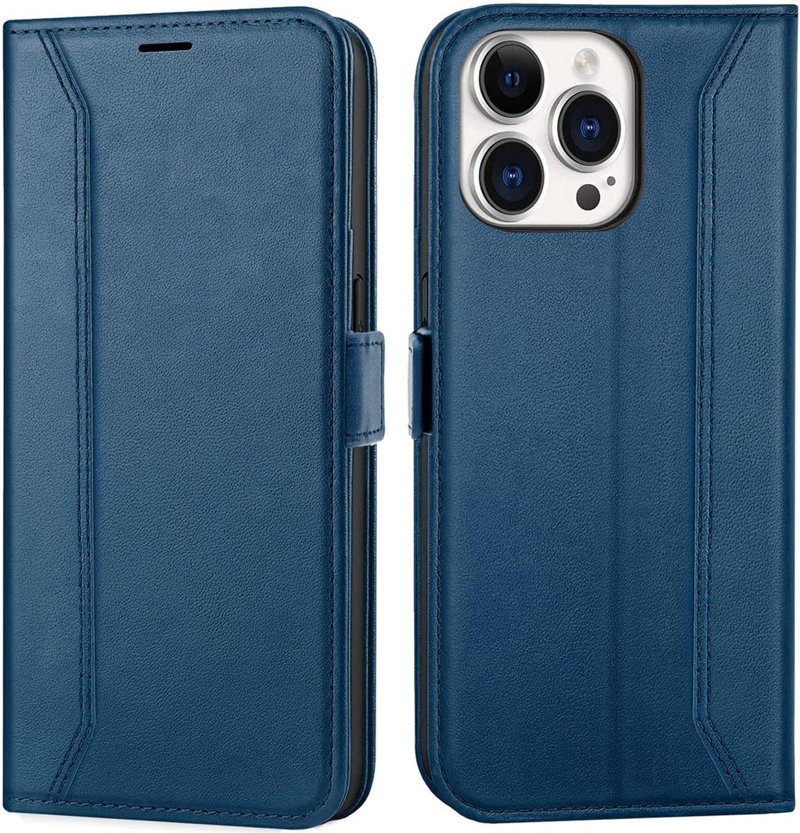 Hoes voor mobiele telefoon voor iPhone 13 Pro Max, 6,7 inch premium klaphoes, mobiele telefoon, flip case voor Apple iPhone 13 Pro Max, hoes, bookcase, tas, blauw