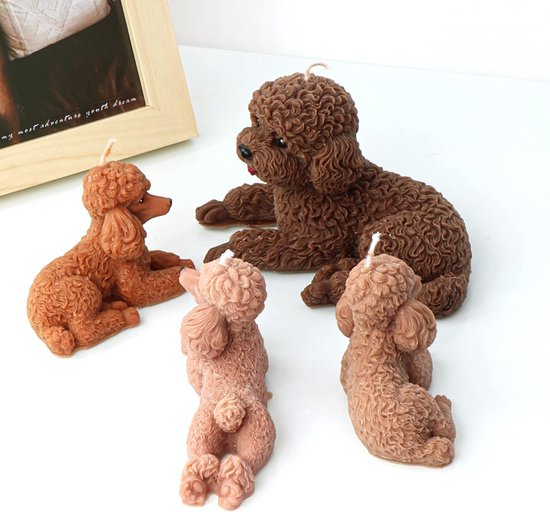 3D hond siliconenvorm kaarsvorm zeepvorm hond siliconen vormen dieren bakvorm voor taartdecoratie, chocolade, zeep, sojawas kaarsen, handwerk (hond G) — afbeelding 4