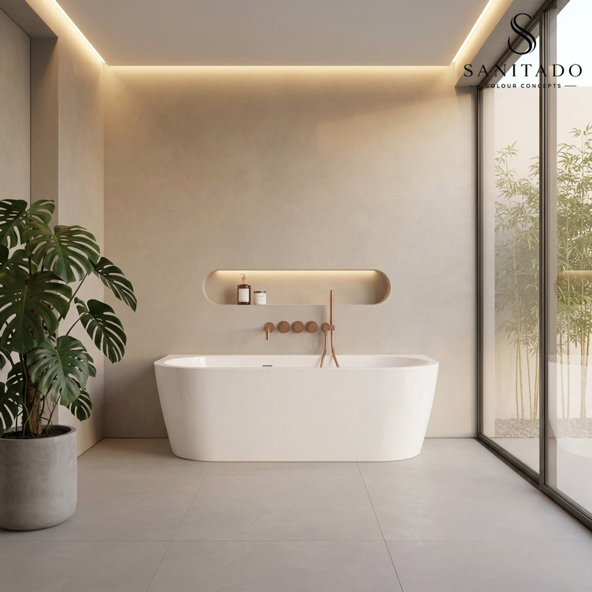 Sanitado Elements Bareiss Luxe Half-vrijstaand Bad 180x80cm Mat Wit