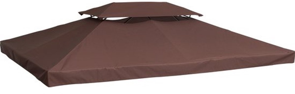 Outsunny - Vervangingsdak - voor Tuinpaviljoen - 3x3 / 3x4m - Bruin