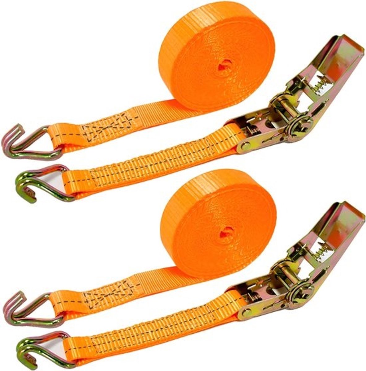 INCETUE 2 stuks spanbanden 6 m met ratel, lange spanbanden met hakenset, 25 mm brede spanbanden, expanders, spanbanden, bagagebanden voor bagagerekken, fietsen, motorfietsen, autoladingbeveiliging - zwart