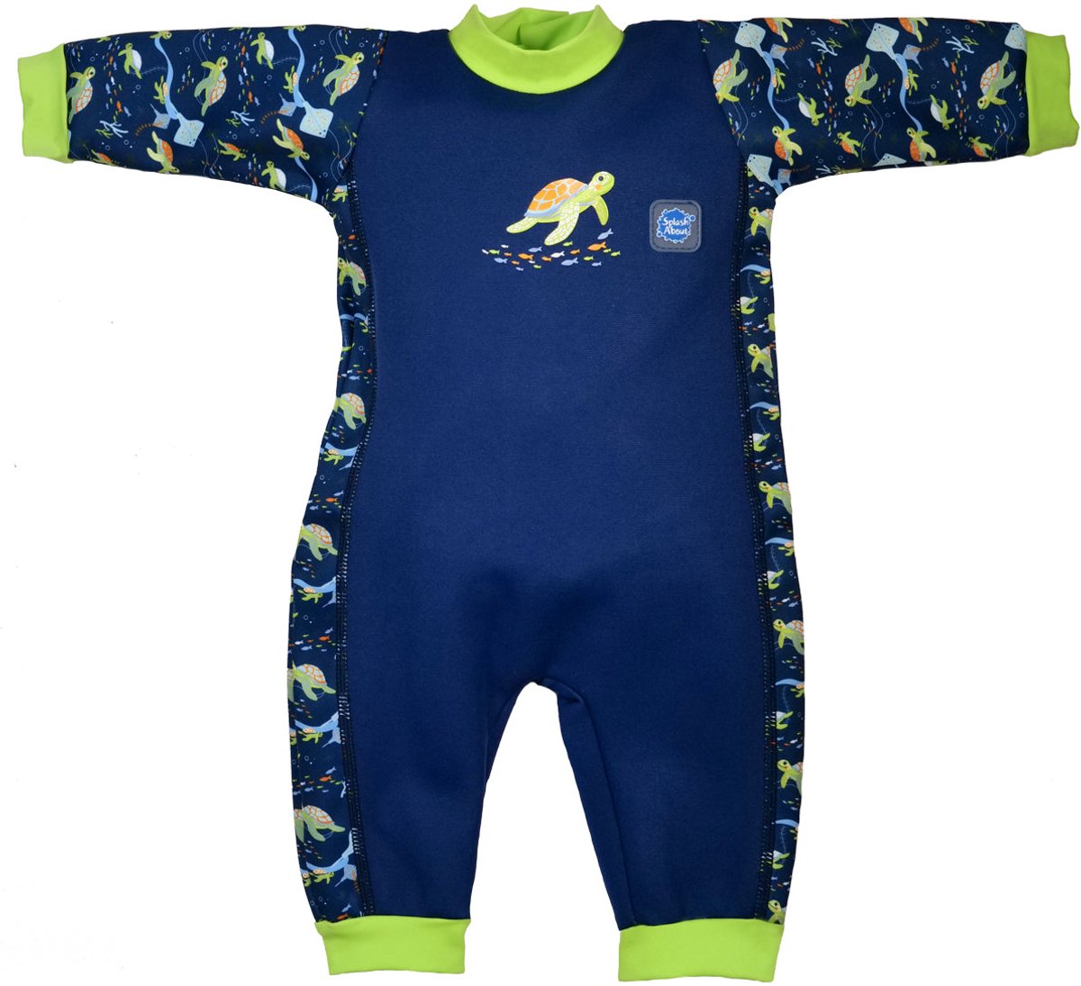 Splash About Warm in One Thermisch Baby Wetsuit – Fleece Gevoerd Zwempak, Turtle Tide, 3-6 maanden