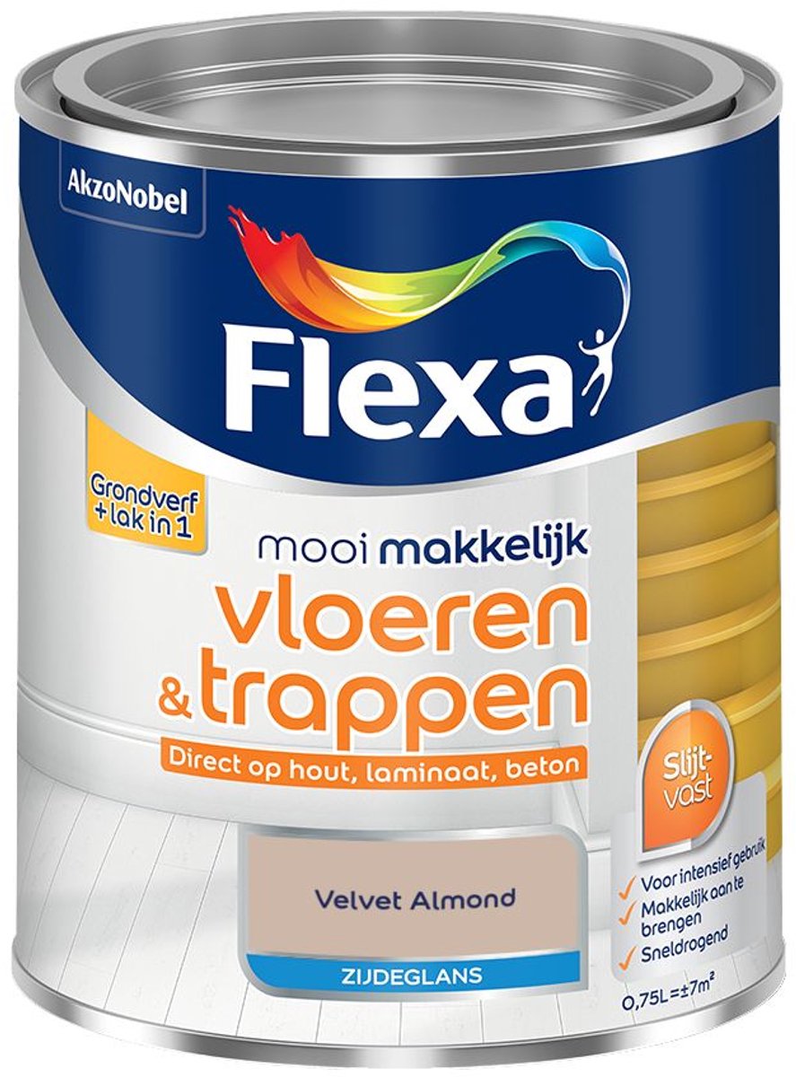 Flexa - Mooi Makkelijk Vloeren & Trappen Zijdeglans - Velvet Almond - 750 Ml - Kleur Van Het Jaar 2027