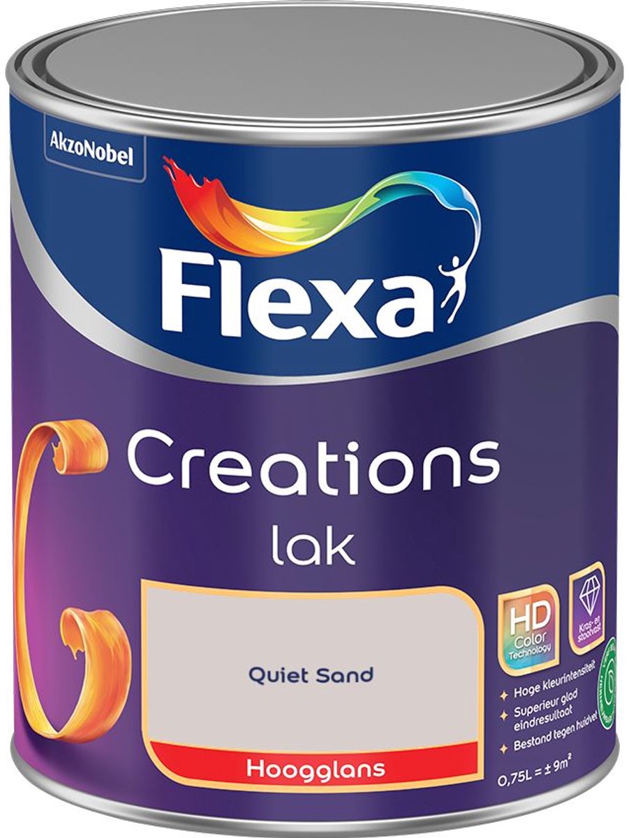 Flexa - Creations Lak Hoogglans - Quiet Sand - 750 Ml - Kleur Van Het Jaar 2027