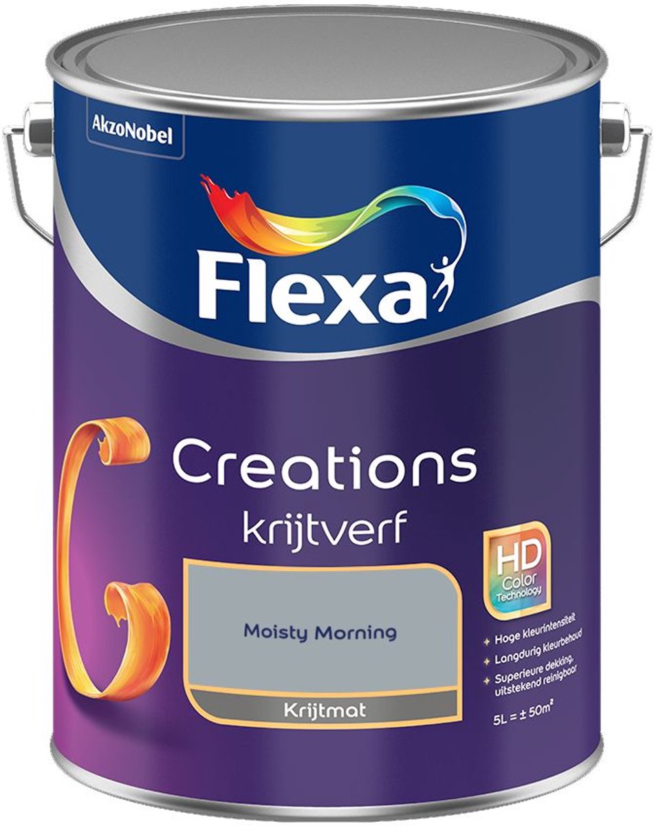 Flexa - Creations Muurverf Krijt - Moisty Morning - 5 L - Kleur Van Het Jaar 2027