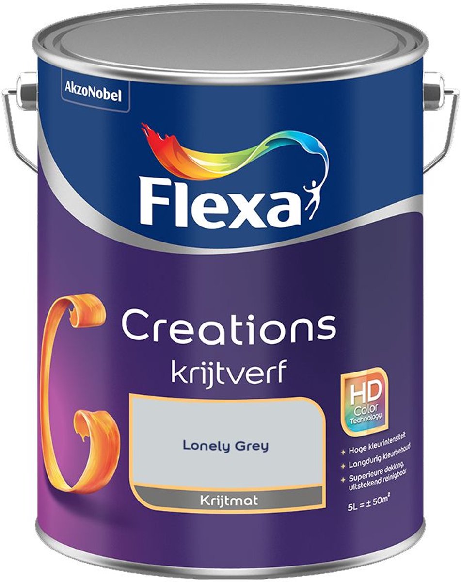 Flexa - Creations Muurverf Krijt - Lonely Grey - 5 L - Kleur Van Het Jaar 2027