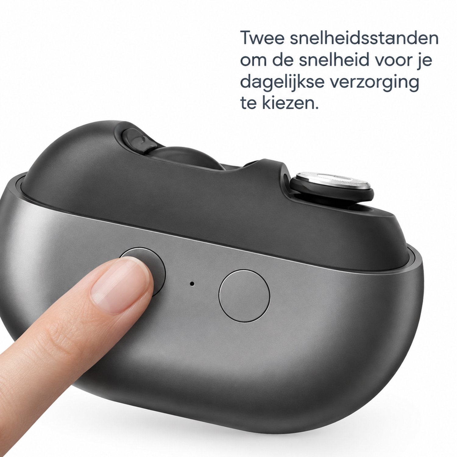 elektrische nagelknipper - Grijs, 2 snelheidsstanden - Met verlichting en verwisselbare vijlkop - Voor dagelijks thuisgebruik - In doos met oplaadkabel