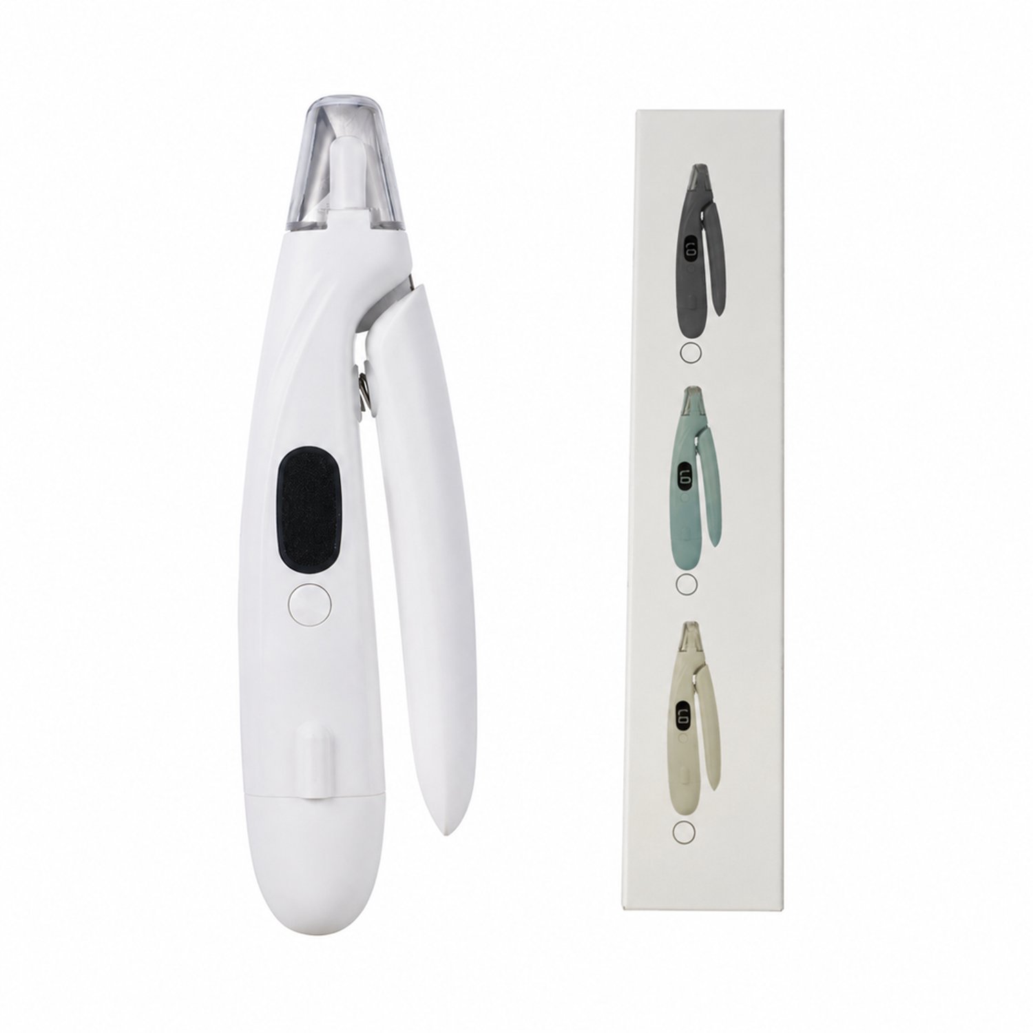 elektrische nagelknipper - 2-in-1 elektrische nagelslijper en nagelknipper met verlichting - voor honden en katten - keramiekwit - in kleurendoos