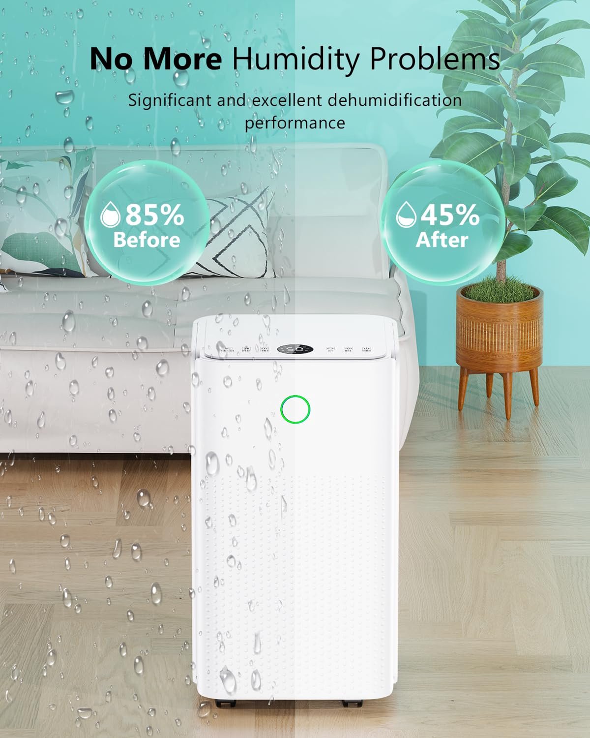 Luchtontvochtiger Elektrisch - 12 Liter Per Dag Capaciteit - Compressor Technologie - 2 Snelheden - Voor Thuisgebruik
