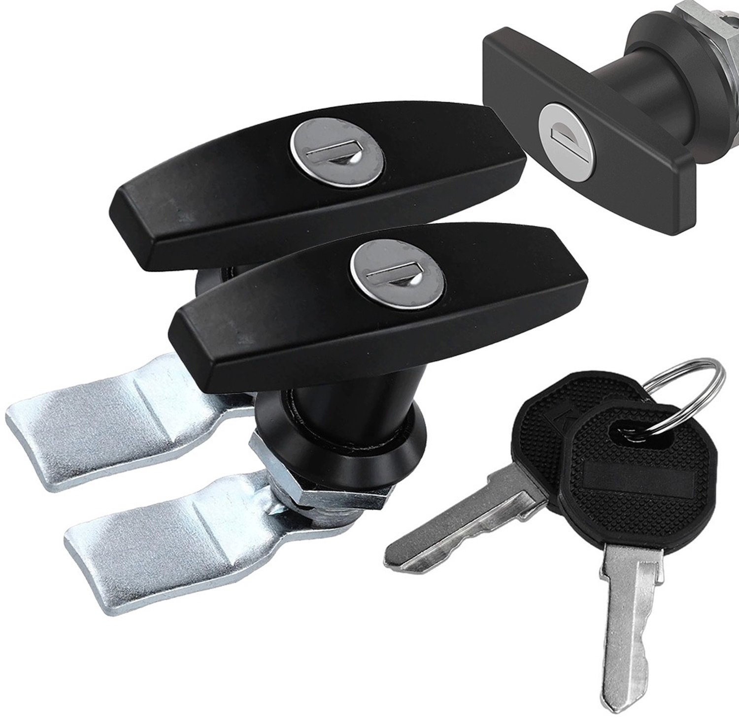 2x T-Handvat Draaisloten - Zwart, Zinklegering - Universeel