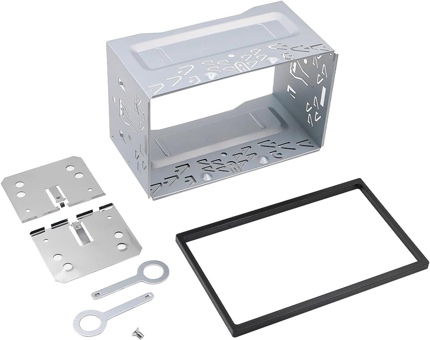 Universele dubbele DIN-autoradio-kooi, metalen autoradio met frame voor auto dvd-speler, GPS-navigatie, videoapparaat