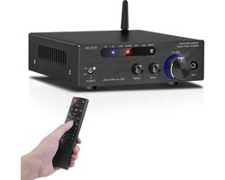 HiFi Versterker Bluetooth 5.0 - 200 Watt Uitgangsvermogen - 2 Kanaals Stereo - Aluminium Behuizing - Voor Audio En Muziek
