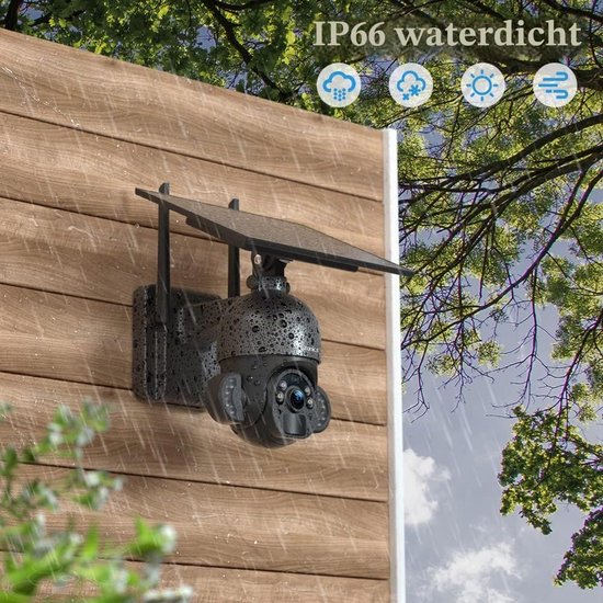 Beveiligingscamera Buiten - 4MP 30m Kleurennachtzicht - Zonnepaneel Accu Draadloos - PTZ Wifi Camera - Metaal Wandmontage — afbeelding 5