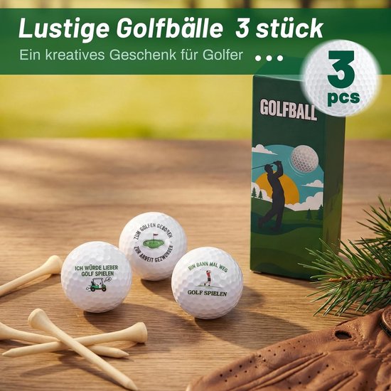 3-Pack Grappige Golfballen in Cadeaudoos - Origineel Cadeau voor Verjaardagen, Vaderdag en Kerst - Perfect voor Golfers, Vrienden en Familie — afbeelding 2
