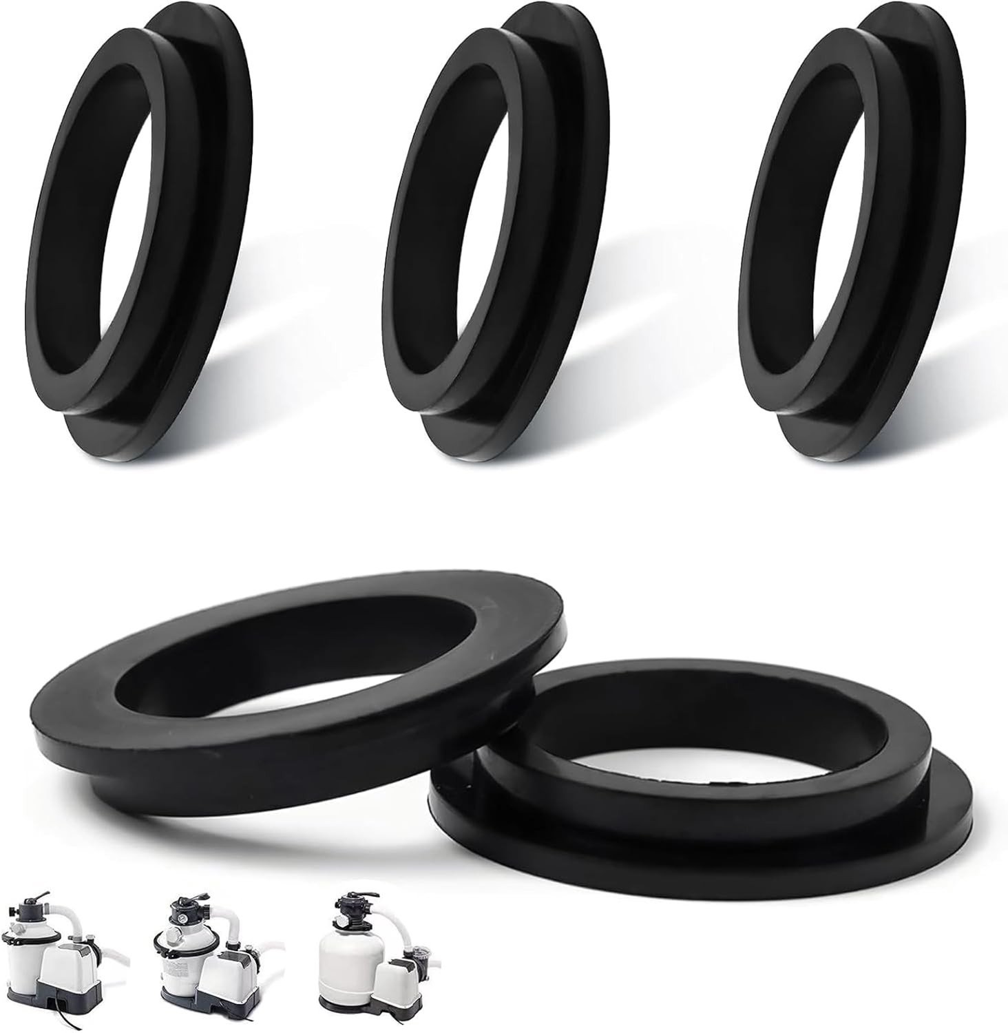 Set van 5 O-Ringen voor Zwembadfilterpomp - Rubber Washers, Sealing Rings, Vervangingsonderdelen voor Optimaal Gebruik