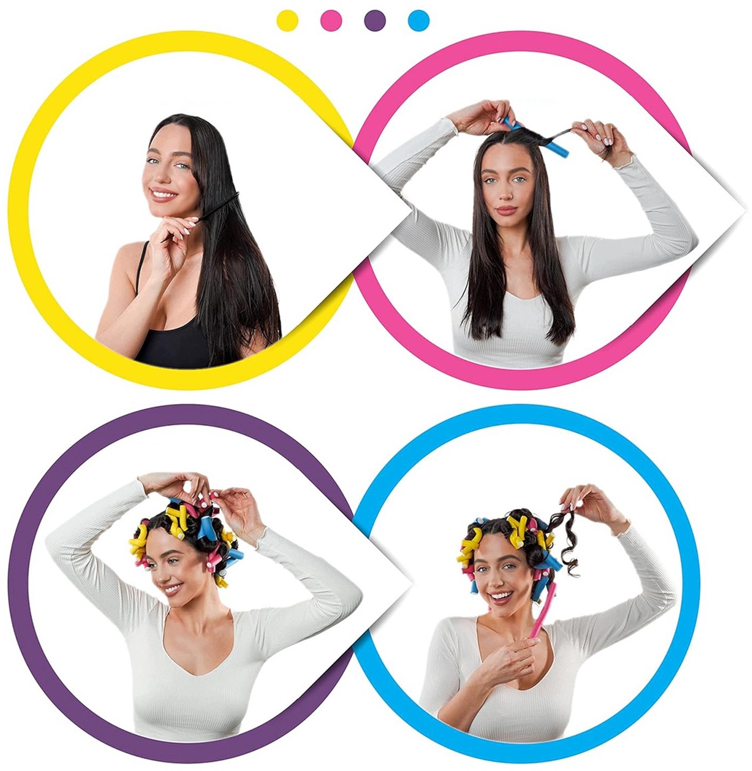 42x Flexibele Haarrollers voor Krullen zonder Hitte - 18cm