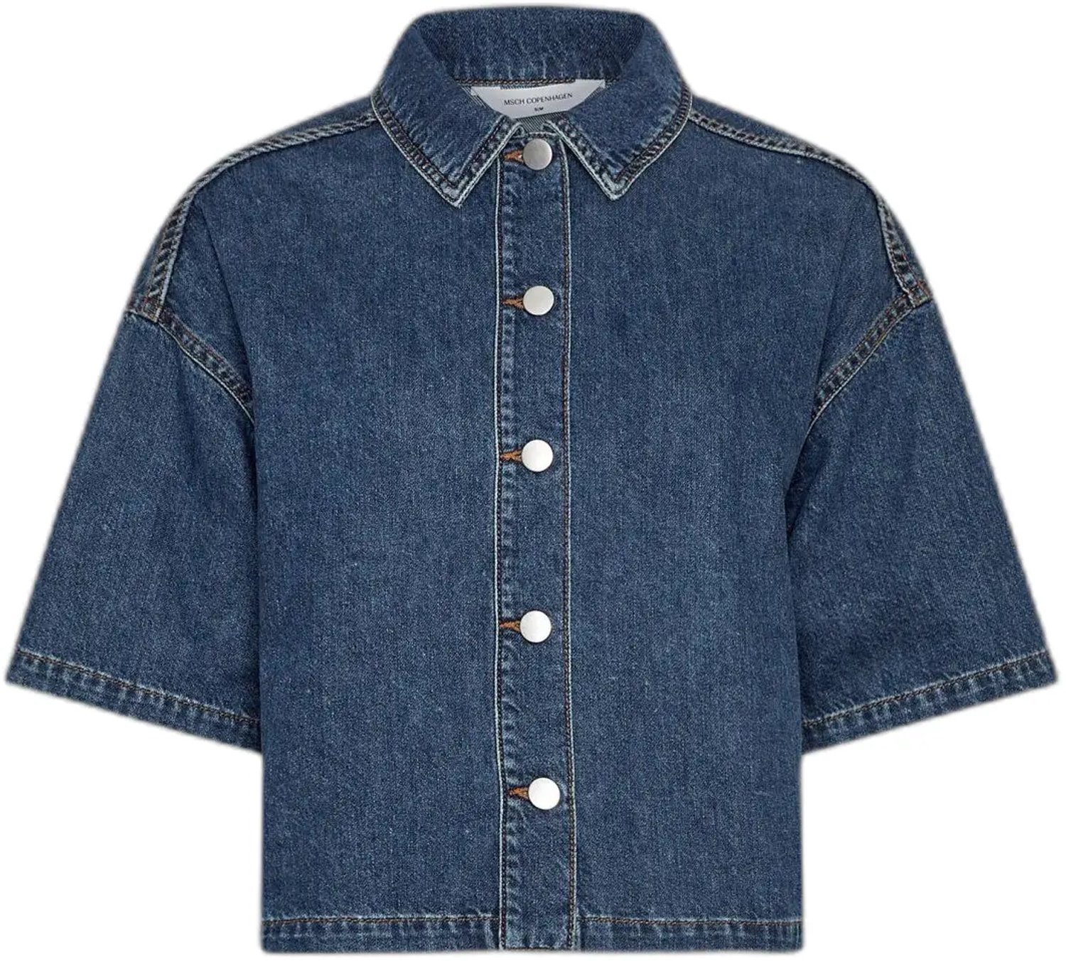 Dames spijkerjack Moss Copenhagen Manna Alena 2/4 Middenblauwe Wassing