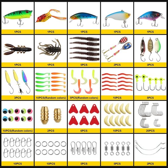 Complete Hengelset - Universeel - 130-delige Gereedschapskist met Accessoires - Voor Snoek, Forel en Snoekbaars — afbeelding 2