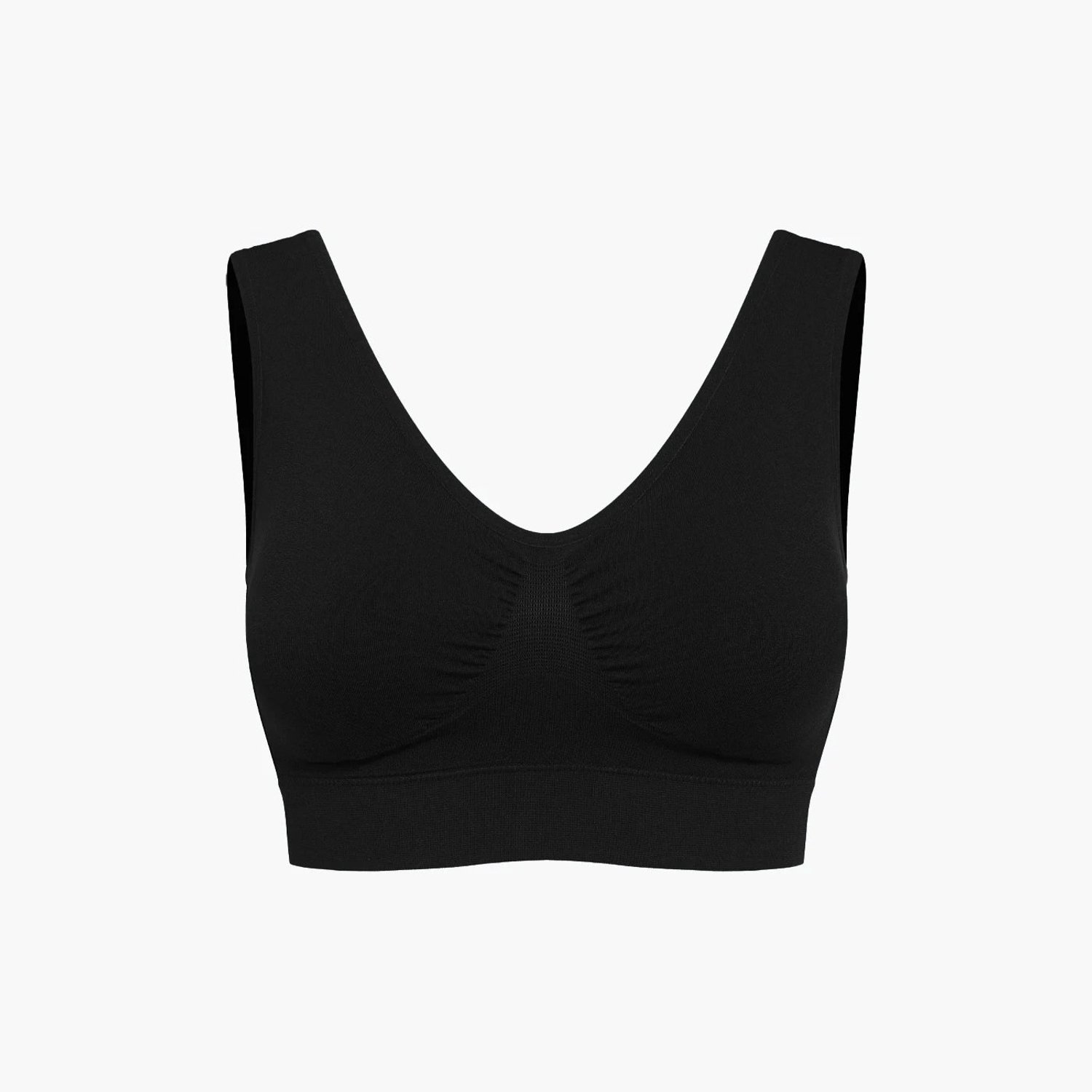 cfab Comfortabele bh - Zwart - 2XL - BH Zonder Beugel Voorgevormd - Ondergoed - Naadlos