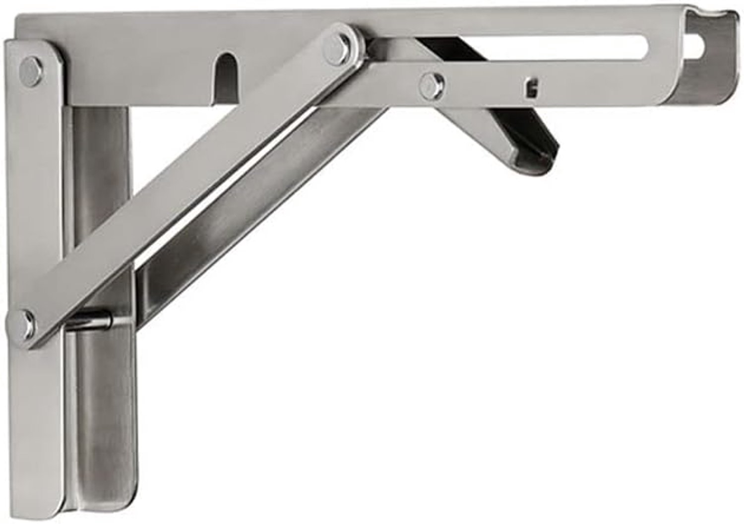 Stalen beugel zwaar Roestvrijstalen opvouwbare plankbeugel, 7.8/9.8/11.8/13.7 inch Heavy Duty Wand Mounted Shelf Bracket Space Saving Pack van 2 Geschikt voor moderne landelijke decoratie