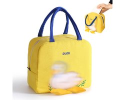 KASESSS Geïsoleerde lunchtas, schattige lunchtassen gele eend, lunchtas voor kinderen, herbruikbare koeltas, lunchbox, kleine likzak voor werk, school