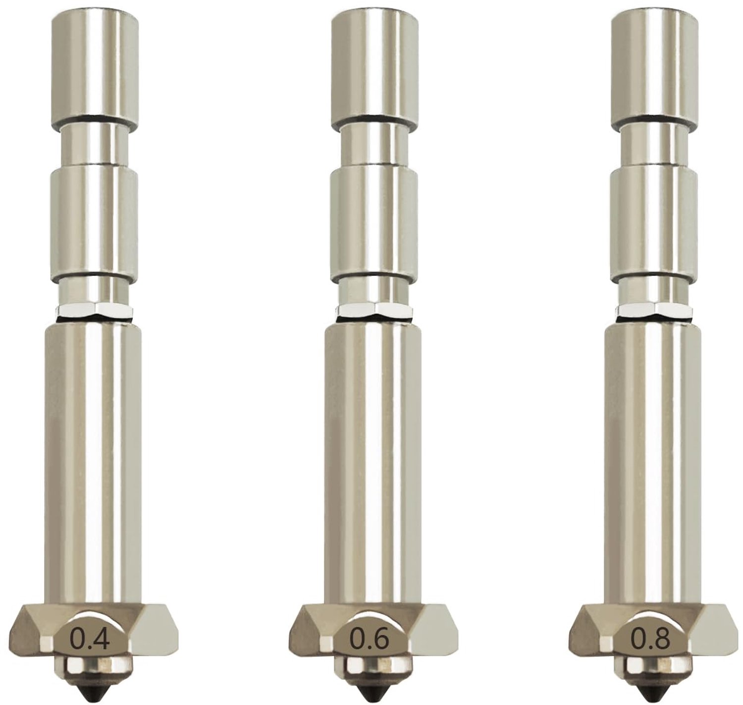 HzdaDeve 0.4mm 0.6mm 0.8mm Integrated Hardened Steel Nozzles for Kobra 3 Max Combo Quick-Swap High Flow High Speed - ShopVlot