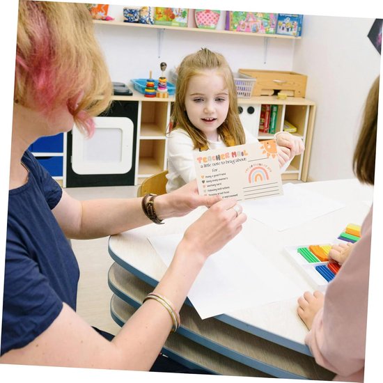 50stuks Regenboog Motivatiekaarten Voor Leraren Positieve Postkaarten Voor Ouders Klascroom Incentives Voor Kleuterschool Basisonderwijs — afbeelding 3