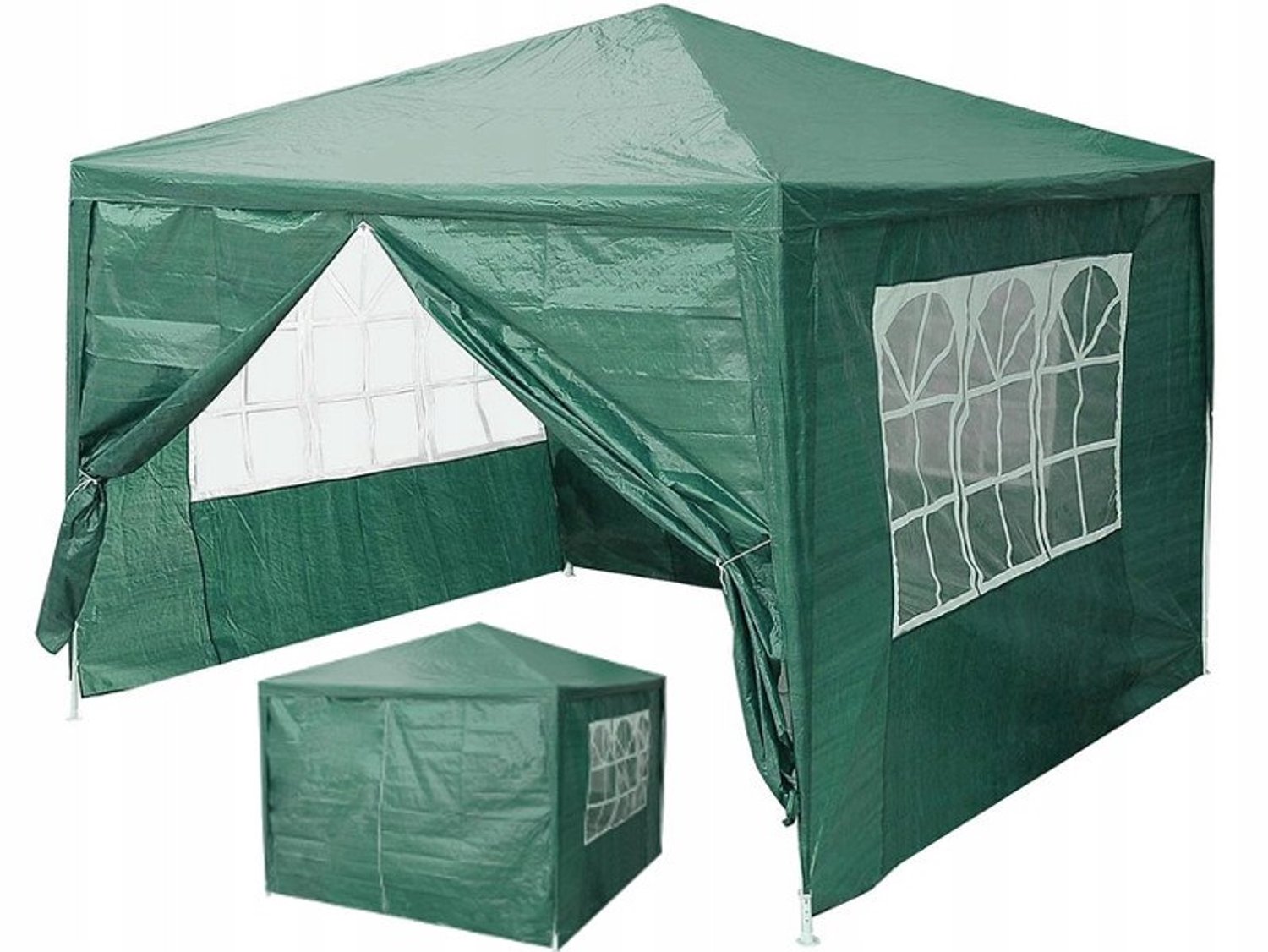 Groene Tuinpaviljoen 3x3m met 4 Wanden - MultiGarden