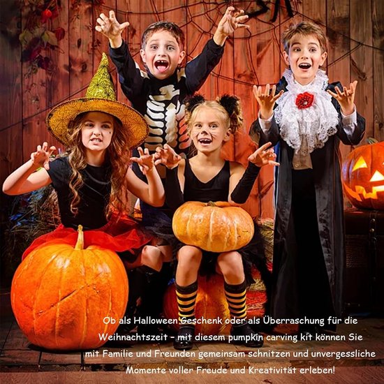 7 stuks Halloween pompoen snijset, doe-het-zelf Halloween pompoen snijset — afbeelding 4