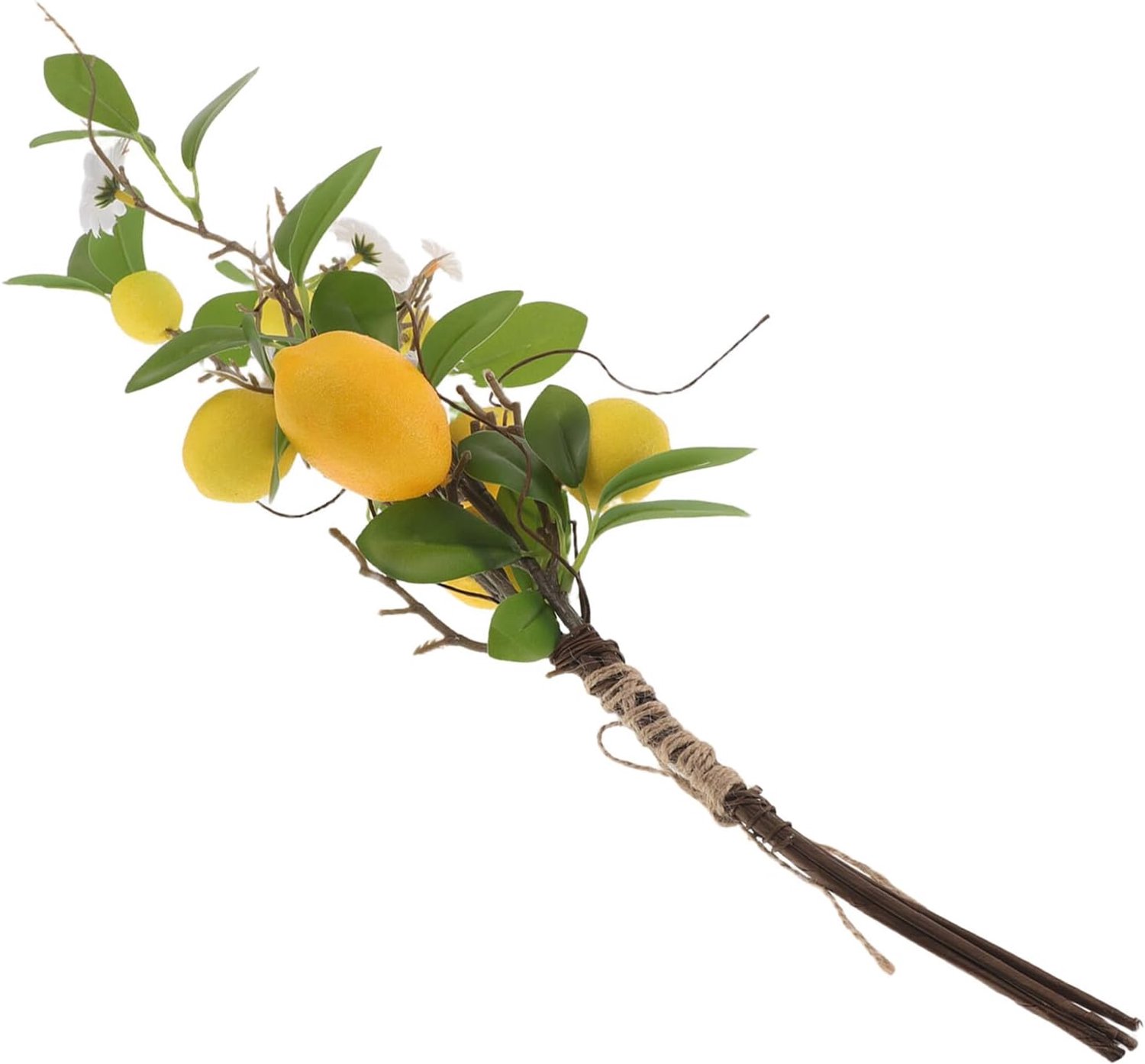 Realistische Kunstcitroentak met Groene Bladeren Onderhoudsvrije Decoratie voor Keuken Kantoor Landelijke Stijl Levendige Gele Nepvruchten voor Langdurige Sfeerverhoging