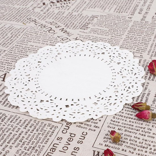 150 STUKS Wegwerpservetten, Kanten Servetten Ronde Placemats Jaloezieën Bakvormen Accessoires Bulk Taart Dessert Ambachten — afbeelding 3