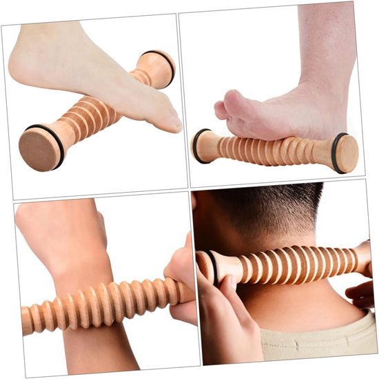 3stuks Houten Voetroller Massage Van Verstelbare Voetmassage Roller Voor Spierontspanning Bevorder Bloedcirculatie Verminder Vermoeidheid Voor Thuisgebruik — afbeelding 3