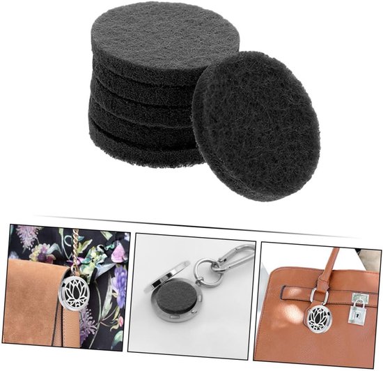 50 Stuks Aromatherapie Katoenen Navulpads voor Diffuser Hanger Zwart Absorberend Draagbaar voor Essentiële Oliën Geschikt voor Persoonlijk Gebruik Cadeaus — afbeelding 5