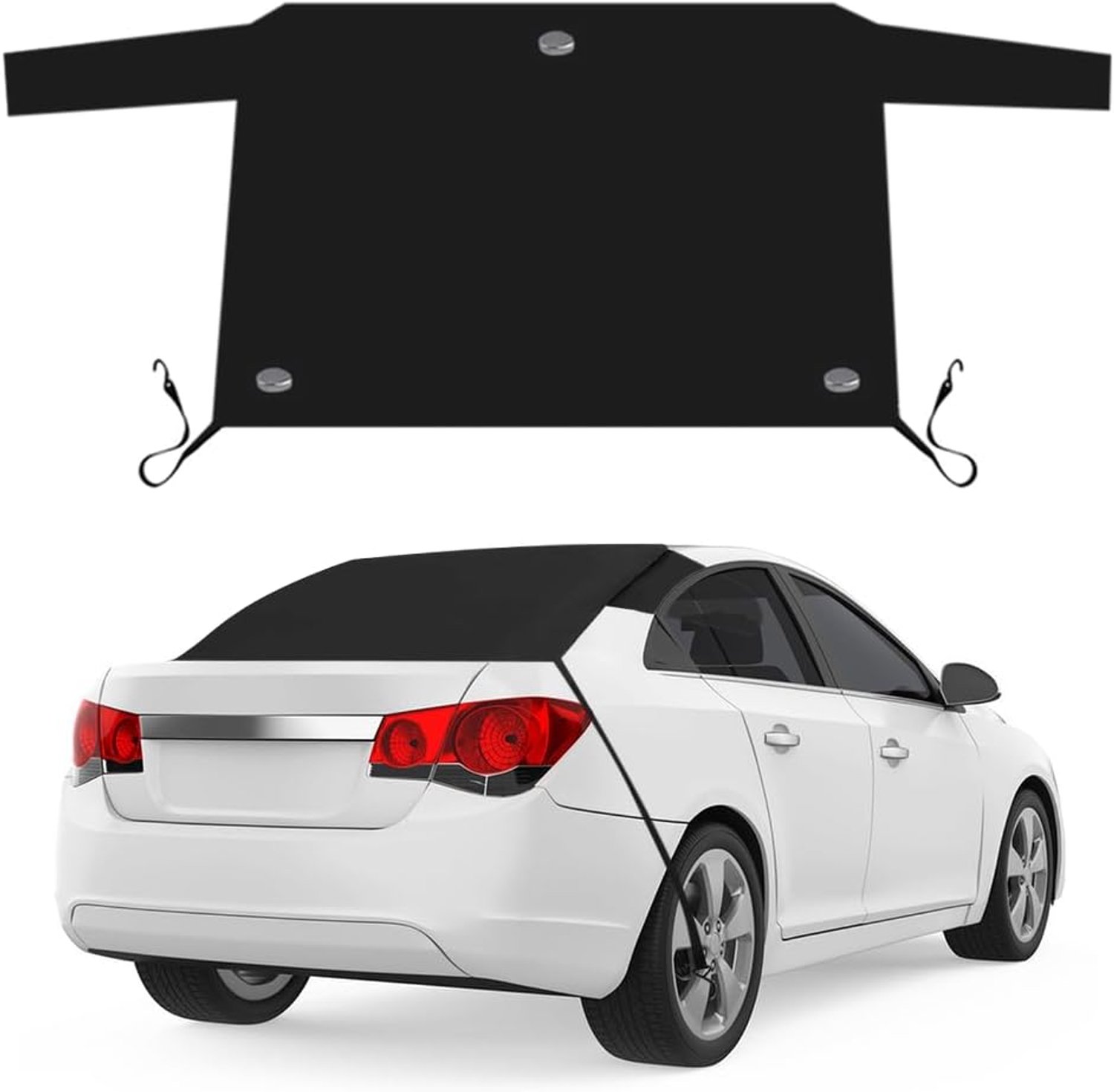 Achterruitafdekking, auto achterruitafdekking met magneet, autovoorruit, winterbeschermhoes, autoachterruitafdekking tegen sneeuw, vorst, ijs, stof, uv-stralen (140 x 80 cm)