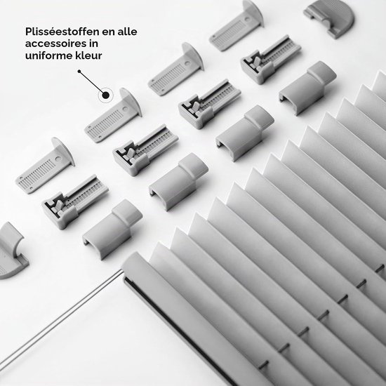 Sonello Plisségordijn Zonder Boren 75x200 cm Plissé Klemmfix Grijs — afbeelding 3