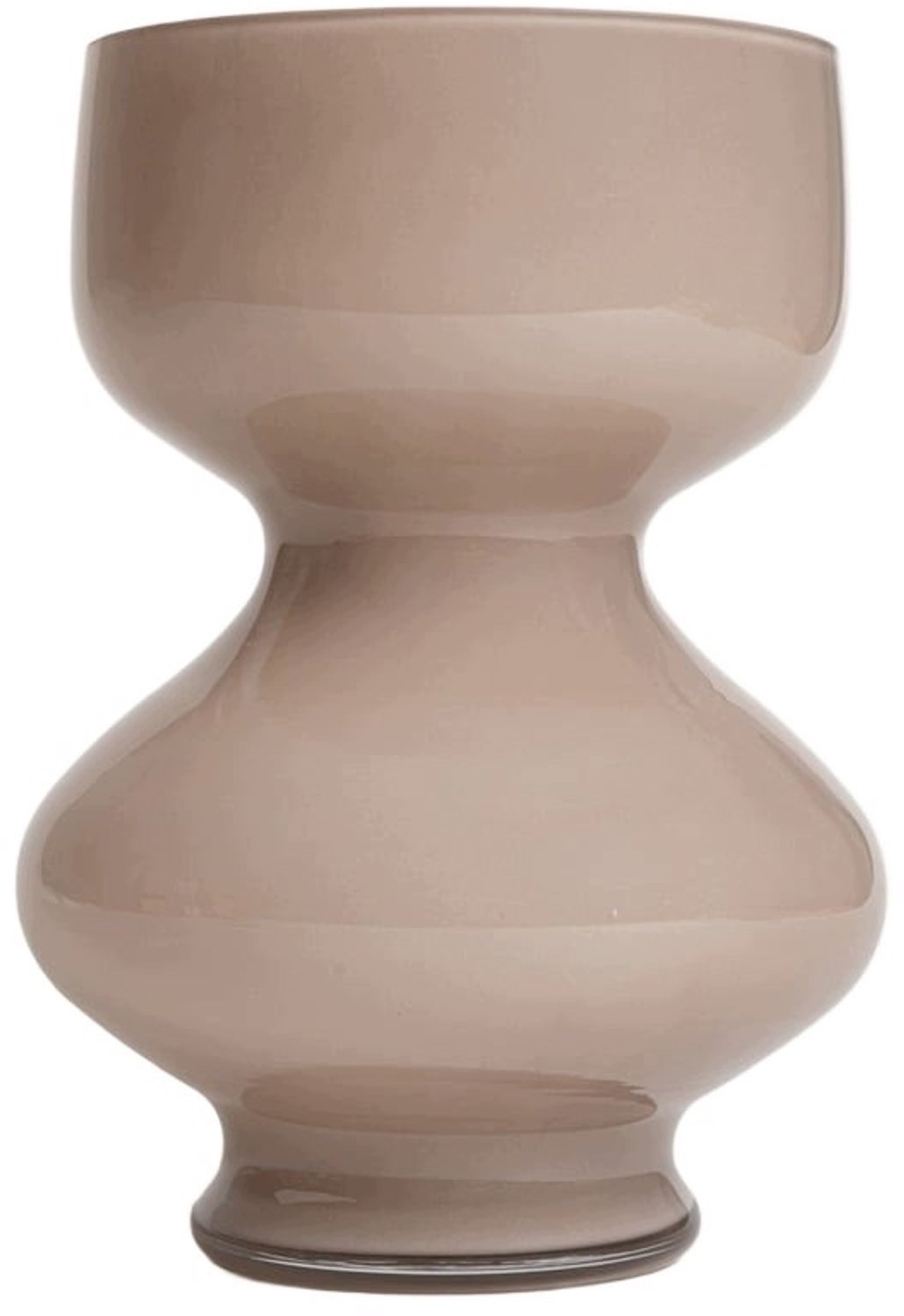Homla Boliq Beige Glazen Vaas 19,5x27,5 cm - Decoratieve Woonaccessoire