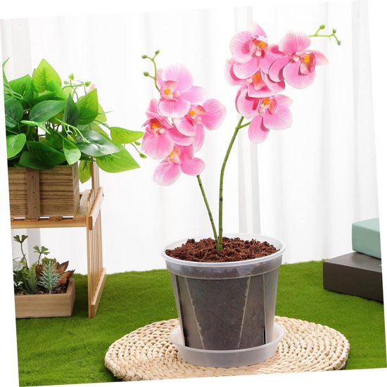 Stuks Zaailing pot deur plantenbak bloempot plantenpot ronde bloempot Transparante bloempotten Orchideeën potjes grote orchideeënpot kwekerijpotten helder p.p Transparent — afbeelding 3