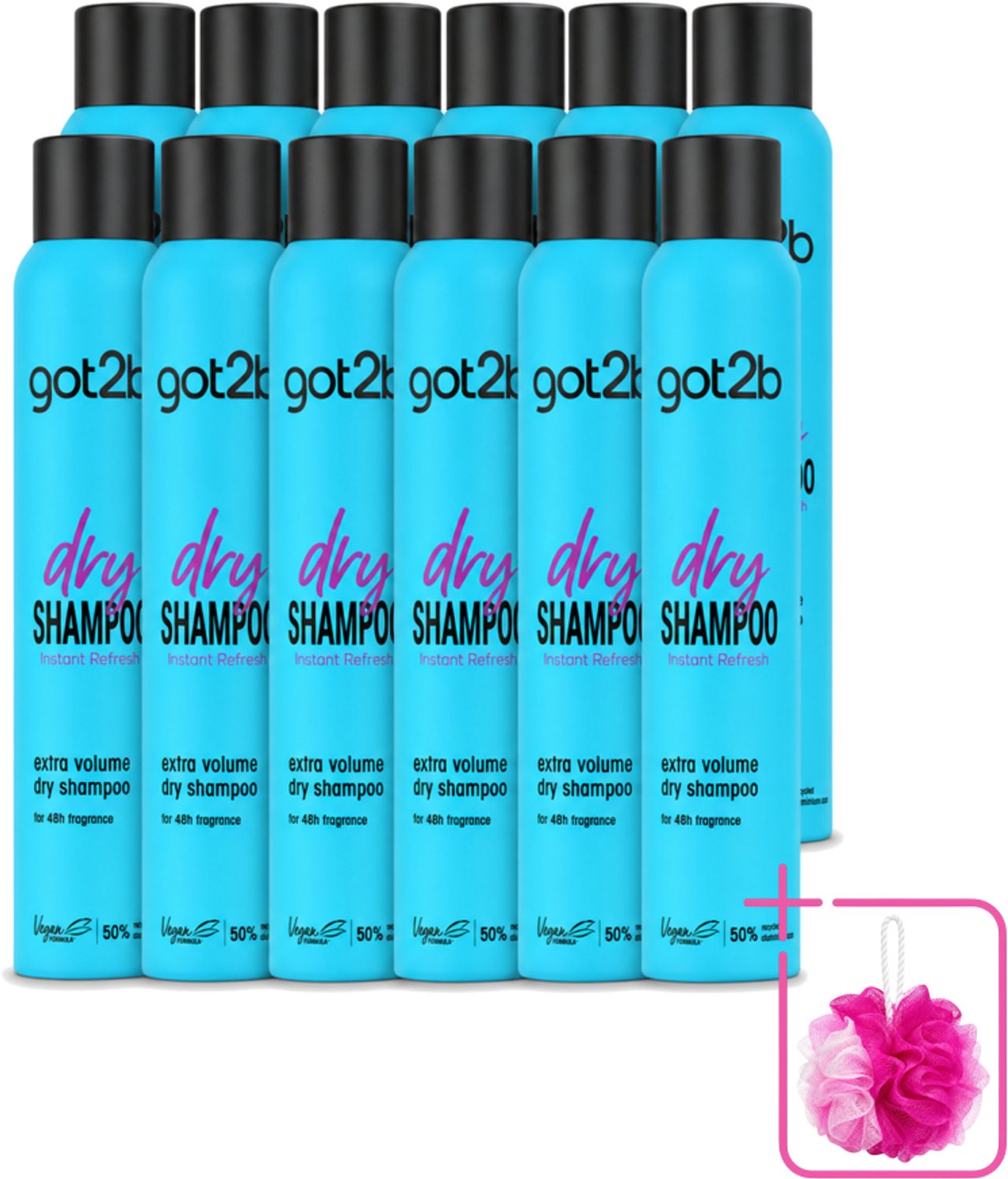 12 x Got2B - Droogshampoo - Fresh & Fabulous Volume - 200 ml - Bulkverpakking - Droogshampoo - Douchemop - Fris haar