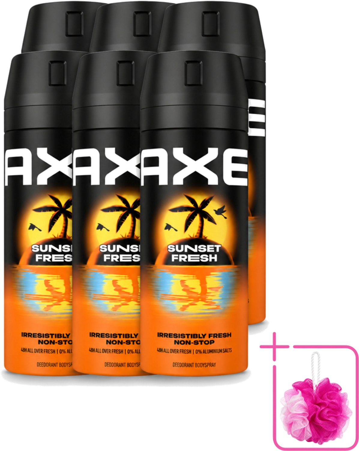 6 x Axe – Deodorant – Sunset Fresh – 150 ml - Bulkverpakking - Frisheid - Lichaamsgeur
