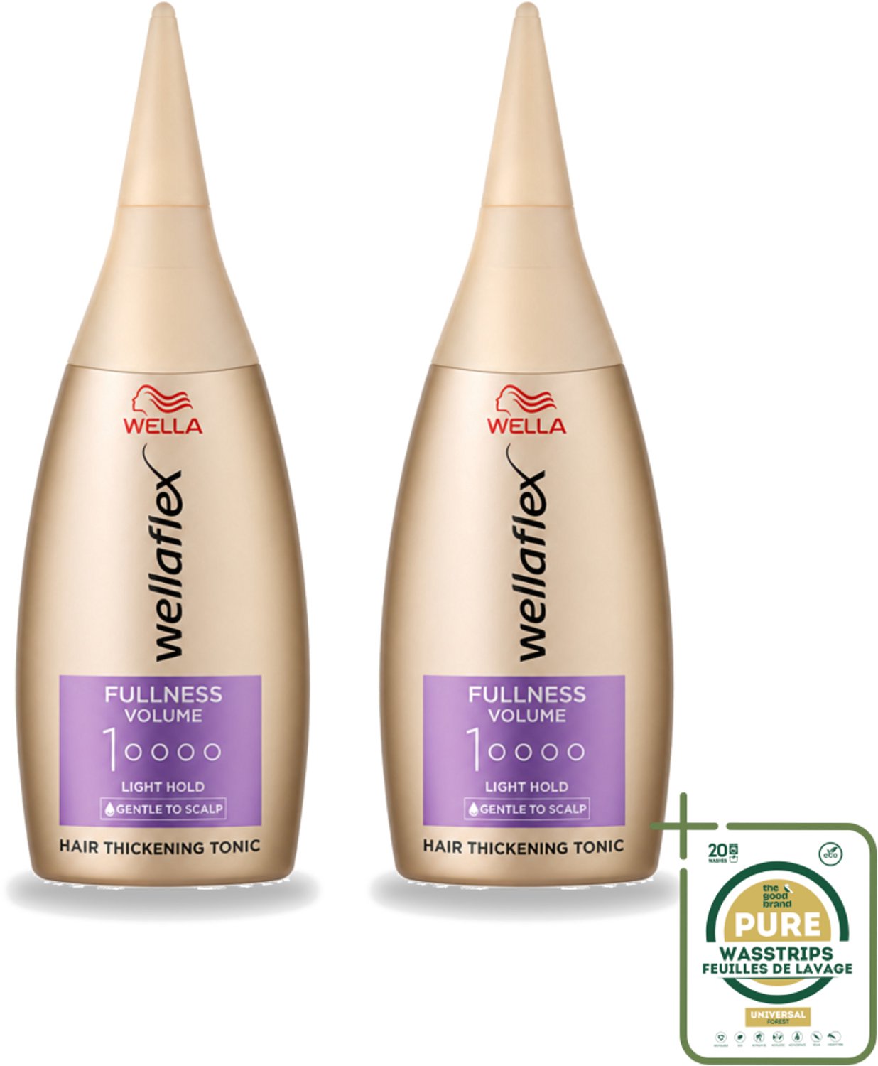 2 x Wella – Flex Fullness Volume – Haar Tonic – 100 ml - Wasstrips - Haarverdikker - Volume Tonic - Lichtgewicht Haarverdikker - UV Bescherming Haar - Vegan Haarverdikker