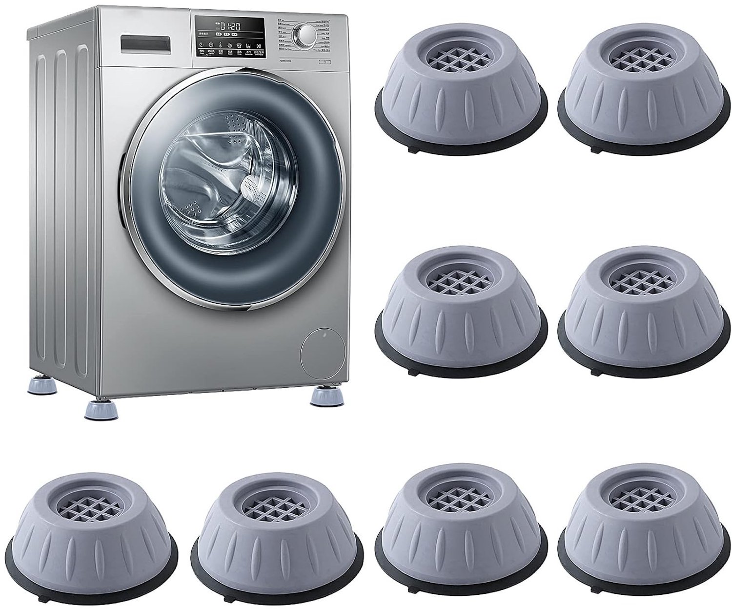 Vibratie-dempers voor wasmachines, 8 stuks, antislip matten, schokabsorberende voeten voor wasmachine en droger