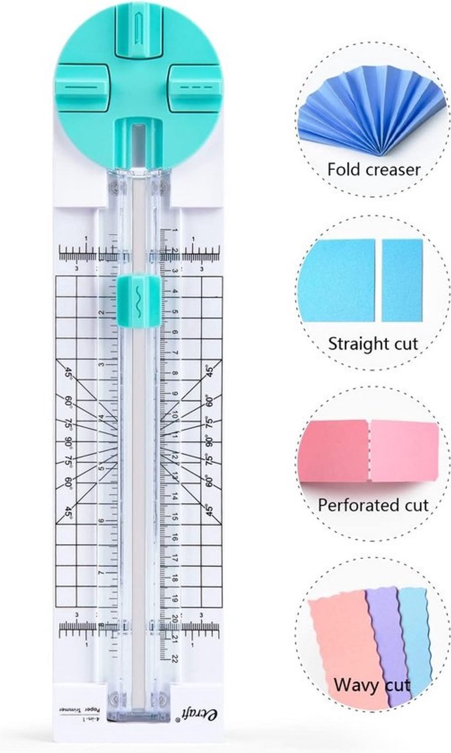 Ronde 4-in-1-papiersnijder - Voor knutselpapier en foto's - Met verwisselbare snijbladen