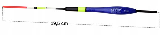 Shark Balsa Doorvoer Dobber 2,5g - 19,5cm - Blauw Transparant — afbeelding 3
