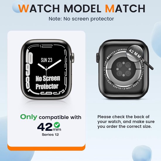 [2 stuks] Bumper Case voor Apple Watch Series 42mm, Clear — afbeelding 2