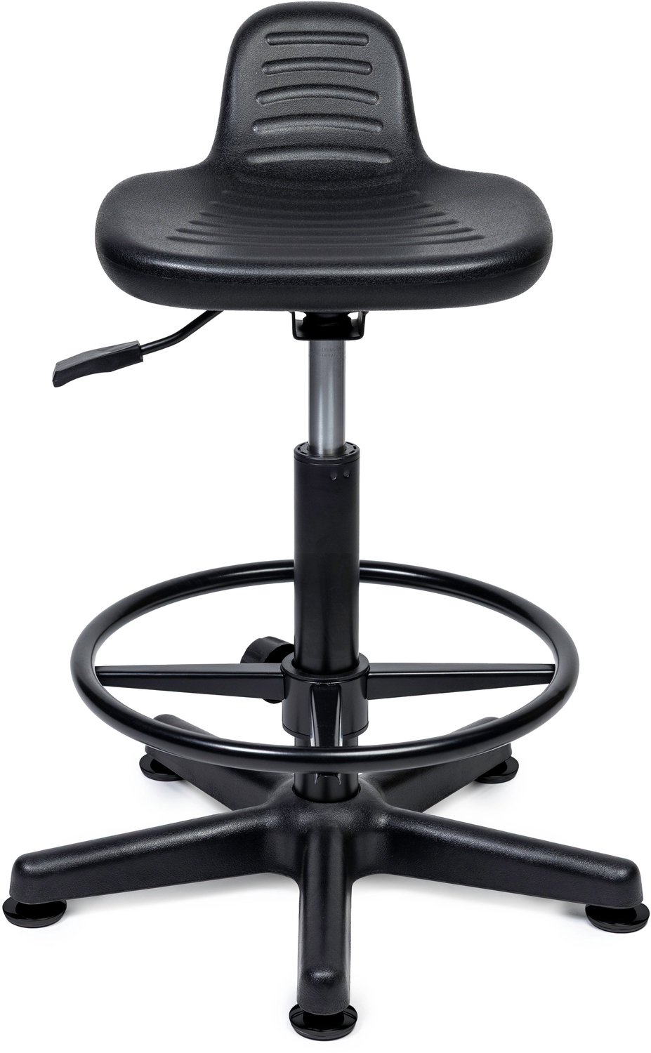 Ergonomische Kassakruk Zwart Laag (33-45cm) / met Voetsteun / Chrome uitvoering