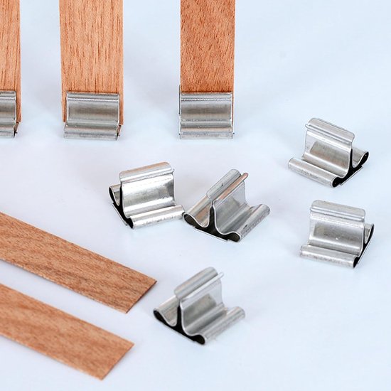 100 stuks houten lontkaarsen maken, 100 kaarslonten met metalen basis en 120 waarschuwingslabels, kaarszand en lonten voor het maken van kaarsen, rookloze lonten voor kaarsen doe-het-zelf — afbeelding 3