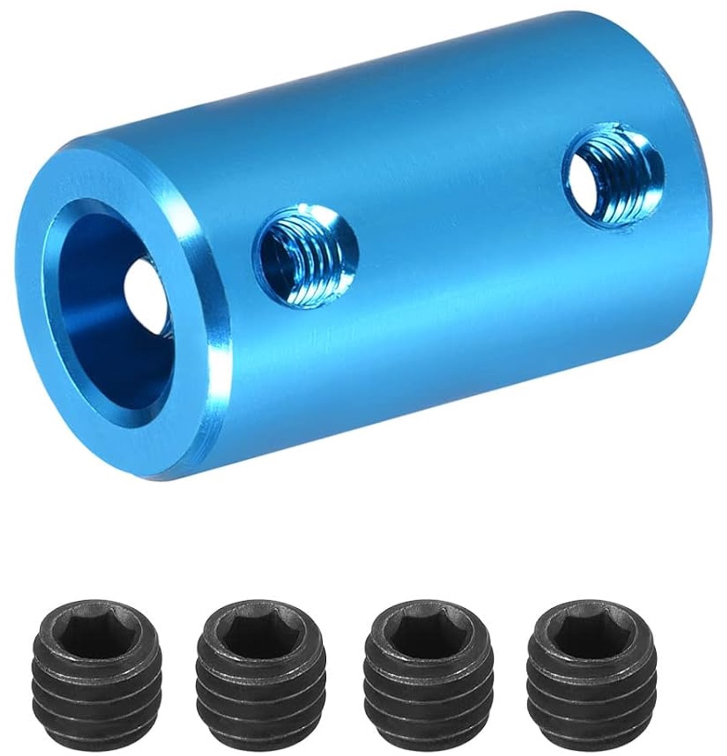 DMiotech 8-10mm L25XD16 Rigid Shaft Coupler, Aluminum Alloy Screw Connector Motor Shaft, Connector for 3D Printer, Blue - ShopVlot