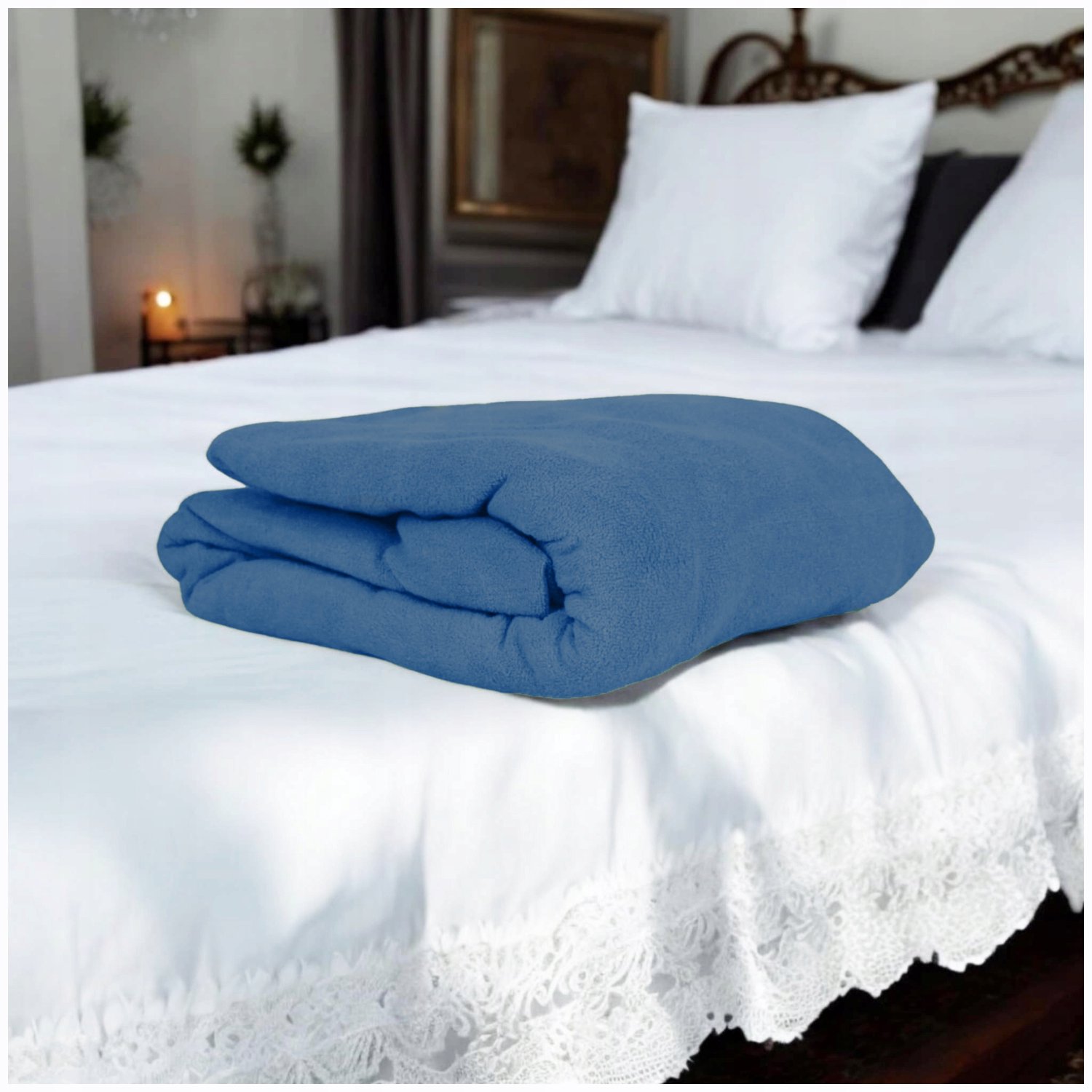 Kam-Pol Jersey Hoeslaken met Elastiek 120x200cm Donkerblauw