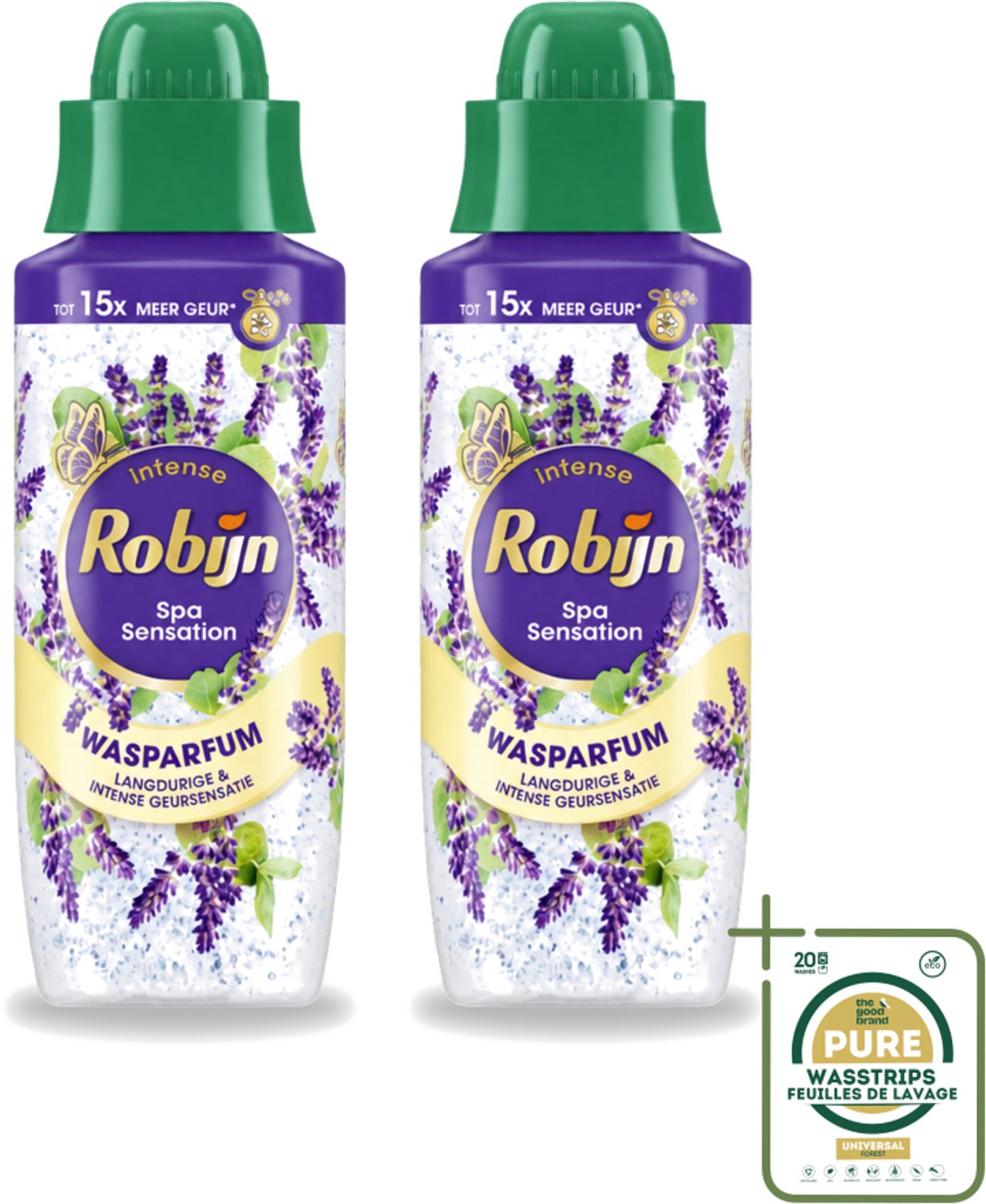 2 x Robijn – Wasparfum – Intense Spa Sensation – 342 ml - Wasstrips - Wasparfum - Wasparfum Spa - Geur - Geurparlletjes - Wasmiddel