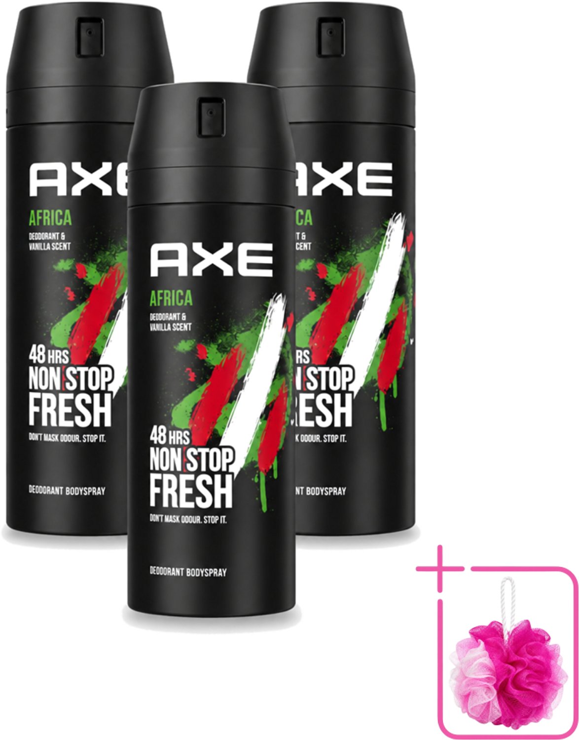 3 x Axe – Deodorant Spray – Africa – 150 ml - Bulkverpakking - Axe deodorant - Deodorant spray